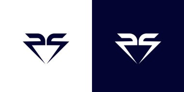 Modern ve eşsiz harf PS Baş harfleri logo tasarımı