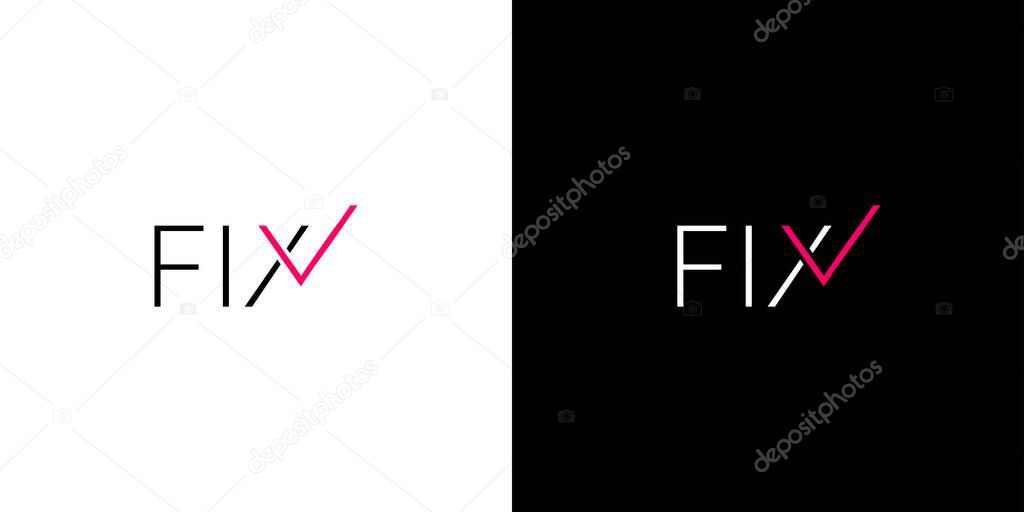 Unique and modern the Fix logo design