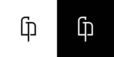 modern ve benzersiz harf GP baş harfleri logo tasarımı