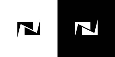 Eşsiz ve kalın N logosu tasarımı