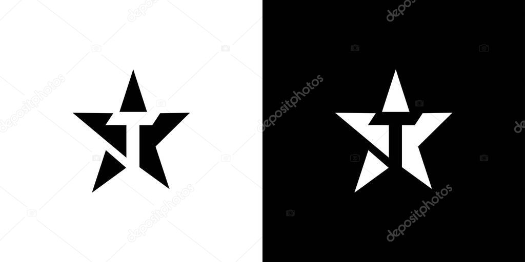 Unique and modern T star logo design