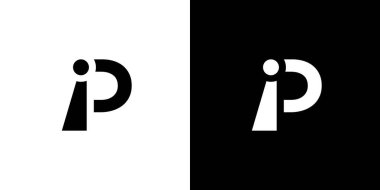 Modern ve Eşsiz harf IP baş harfleri logo tasarımı