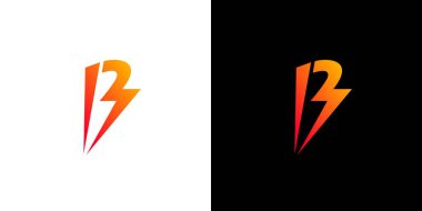 Modern ve basit B Thunder logosu tasarımı