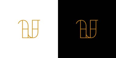 Lüks ve zarif U logosu tasarımı