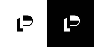 Modern ve güçlü harf P baş harfleri logo tasarımı 