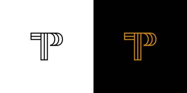 Eşsiz ve modern harf TP baş harfleri logo tasarımı