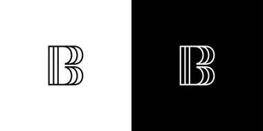 Eşsiz ve modern harf B Baş harfleri logo tasarımı