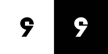 Modern ve eşsiz 9 numaralı logo tasarımı