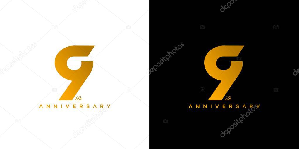 Modern and elegant number 9 logo design