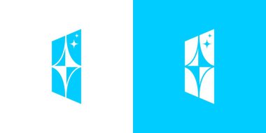 Pencere temizleme logosu tasarımı benzersiz ve modern