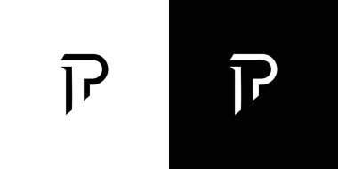 modern ve basit harf P baş harfleri logo tasarımı