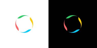 Basit ve renkli daire logosu tasarımı