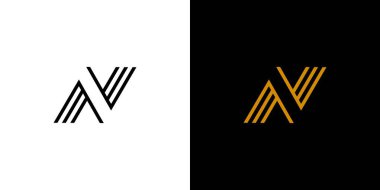 Modern and unique N logo design clipart