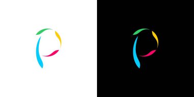 Modern ve renkli P logosu tasarımı 