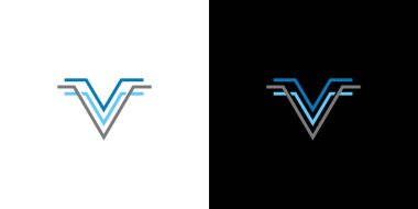 Modern ve profesyonel V logosu dizaynı 4