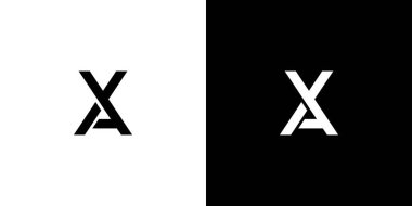 Modern ve güçlü harf XA Baş harfleri logo tasarımı