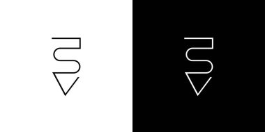 Eşsiz ve basit S logosu tasarımı 