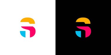 Eşsiz ve renkli S logosu tasarımı 