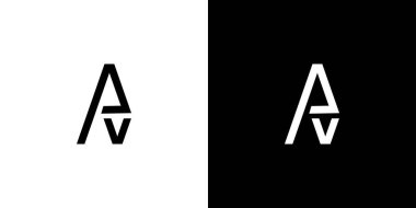 Modern ve benzersiz AV logo tasarımı 