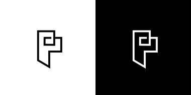 Eşsiz ve modern P logosu tasarımı 