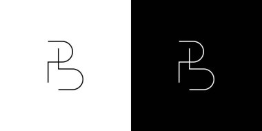 Eşsiz ve modern ilk PB logo tasarımı 