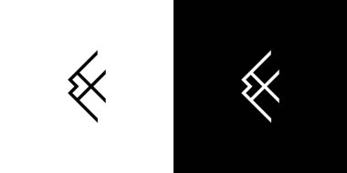 Basit Çağdaş Satır Sanat Elementleri içeren Minimalist Monogram Balık Logosu Tasarımı