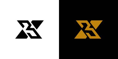 Geometrik Elementlerle Modern Soyut Üçlü X Logosu Tasarımı