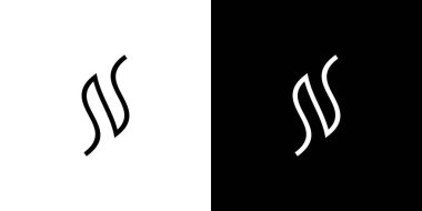 Siyah ve Beyaz Karşıtlığı Minimalist N Çizgisi Logosu Tasarımı
