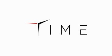 Unique and modern Time logo design with black and red color accents clipart