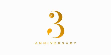 Elegant and professional 3st anniversary logo design with gold accents clipart