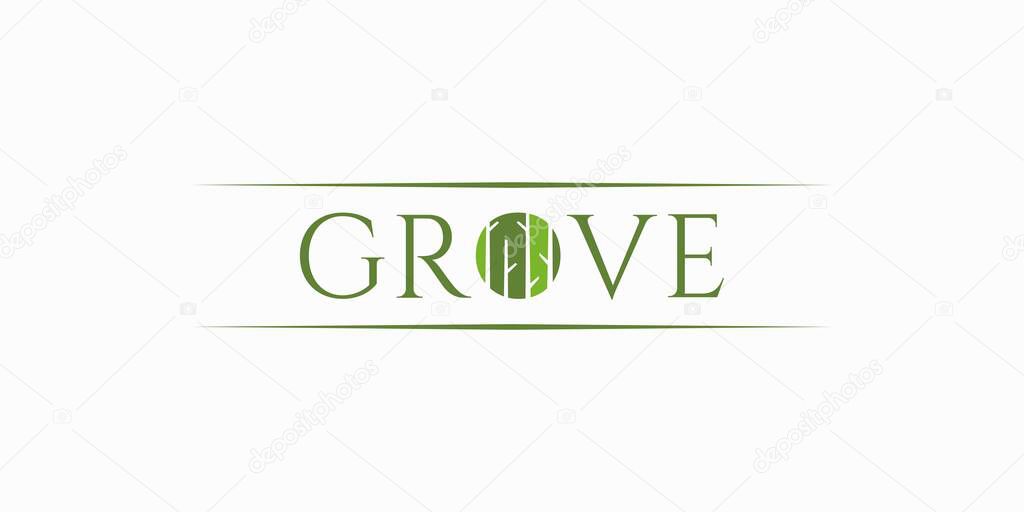 The Grove logo design is unique and natural