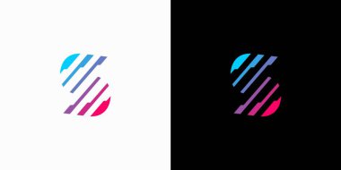 Modern ve benzersiz S harfi baş harfleri logo tasarımı