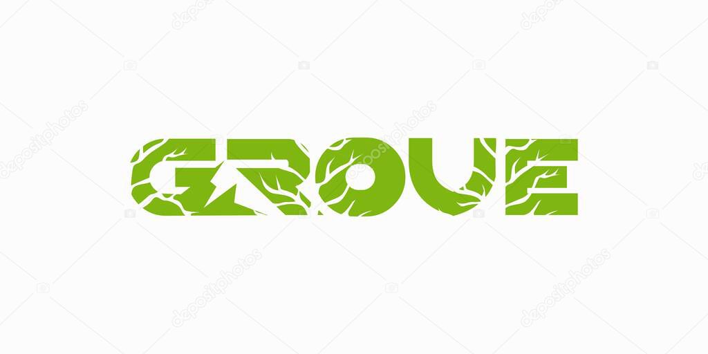 The Grove logo design is Bold and natural