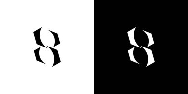 Modern ve benzersiz 8 numaralı logo tasarımı