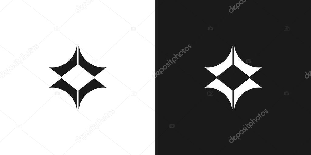 Abstract and cool star icon logo design