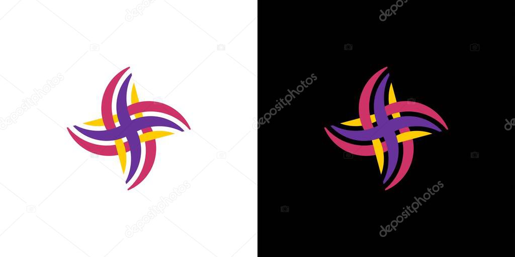 Colorfull and Unique star icon logo design