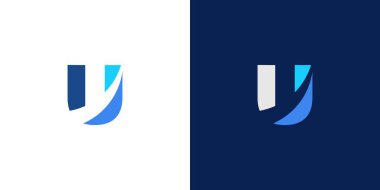modern ve profesyonel harf U harfinin baş harfleri logo tasarımı