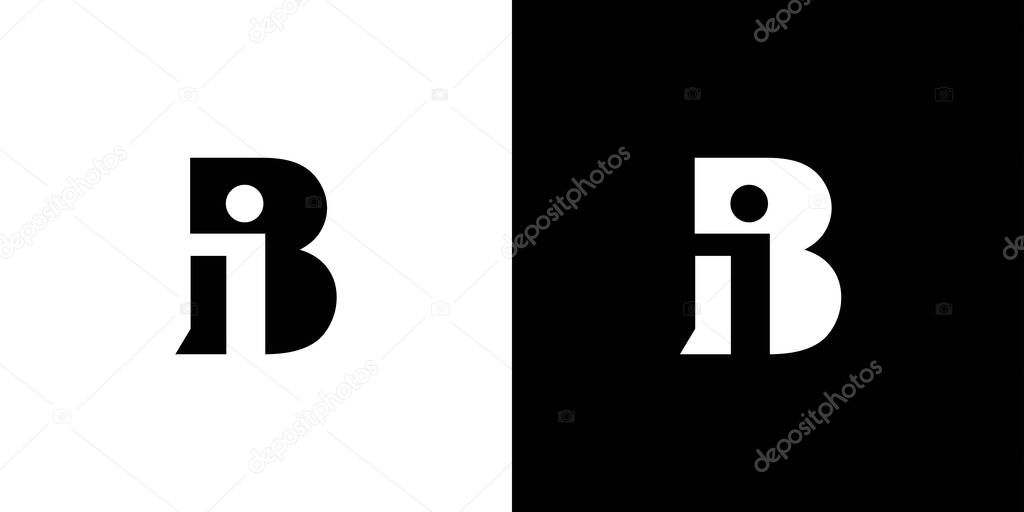 Modern and unique letter iB initials logo design