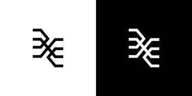 Modern ve benzersiz harf BE baş harfleri logo tasarımı