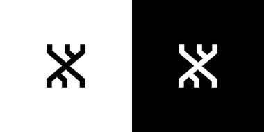 Modern ve benzersiz harf X harfinin baş harfleri logo tasarımı