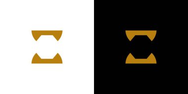 Basit ve soyut saat ölçekli logo tasarımı