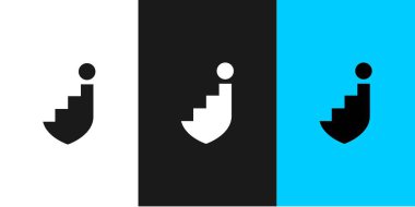 Eşsiz ve modern J merdiven logosu tasarımı