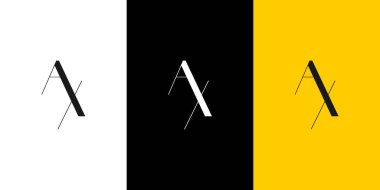 Basit ve modern harf AX baş harfleri logo tasarımı