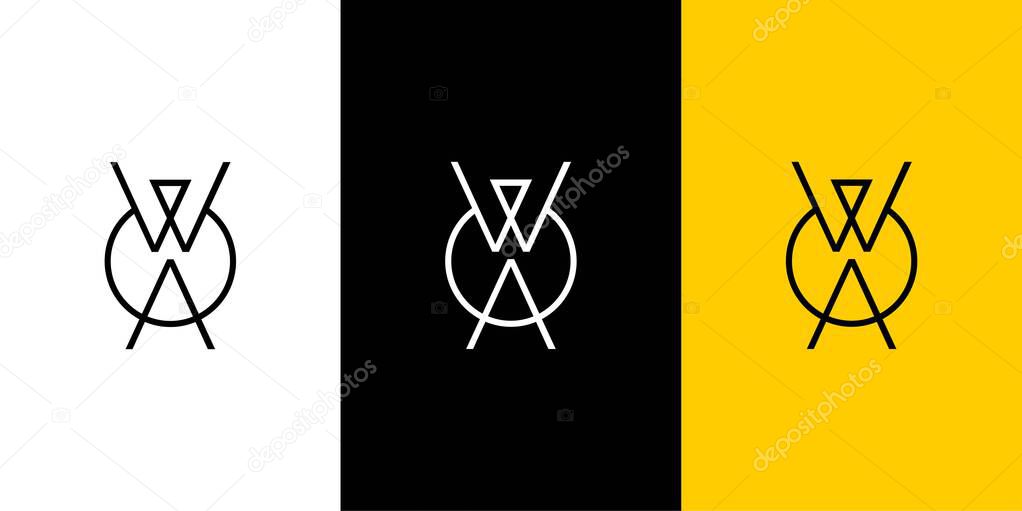 Simple and modern letter WA initials logo design