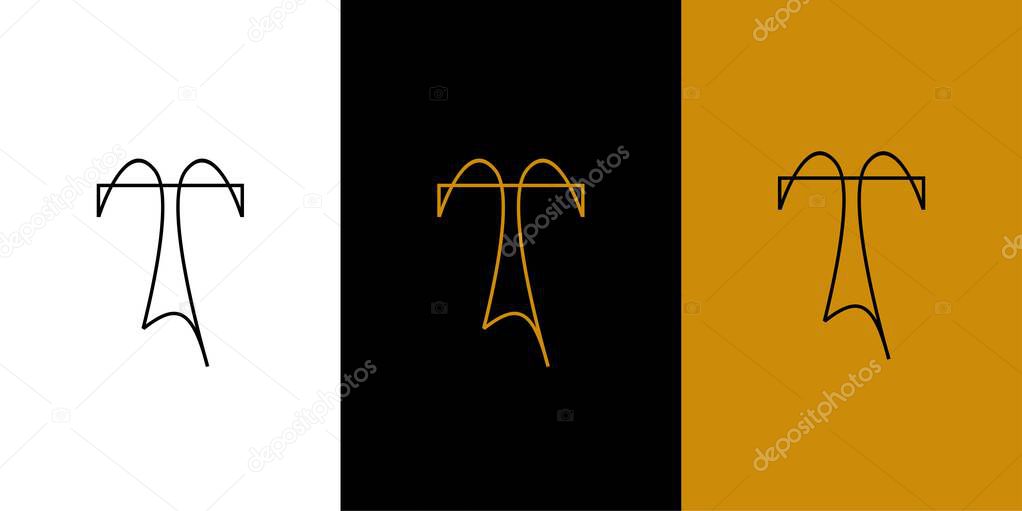 Unique and Luxury letter T initials logo design