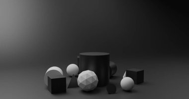  Siyah beyaz nesnelerin oluşturduğu arkaplan