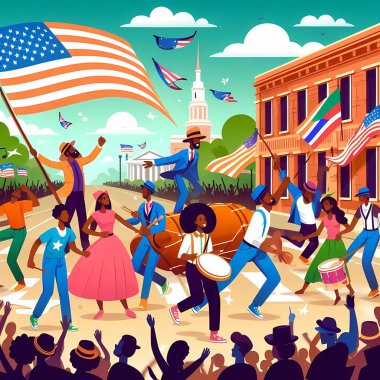 Afrikalı Amerikalılar uzun bir mücadele ve kararlılık sonrasında özgürlüğü ve ırkçılığın ortadan kaldırılmasını kutladılar