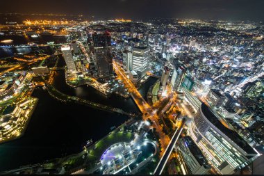 Tokyo, Japonya 'nın gece manzarası.