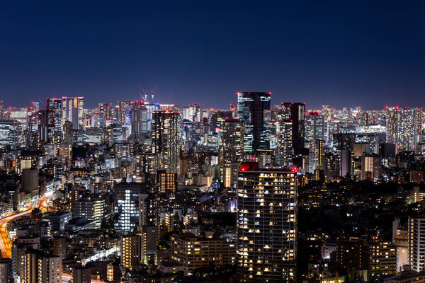Night view of Tokyo, Japan.