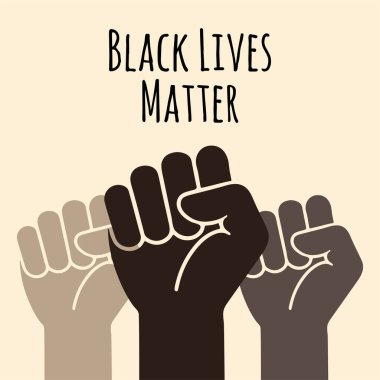 siyah hayatlar hashtag el yumruk kavramı siyah tarih poster tasarım vektörü düz Afrikalı Afro insanlar siyah ırkçı kampanya ayrımcılığı koyu renk deri eşitliği illüstrasyonu